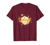 The Delight of Your Life: Sunny Positive Affirmation T-Shirt, Men, Burgundy, 3XL