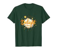 The Delight of Your Life: Sunny Positive Affirmation T-Shirt, Men, Forest Green, S