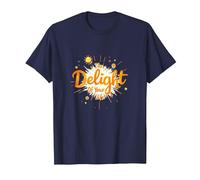 The Delight of Your Life: Sunny Positive Affirmation T-Shirt, Men, Navy, 3XL