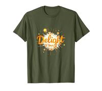 The Delight of Your Life: Sunny Positive Affirmation T-Shirt, Men, Olive, XL