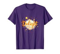 The Delight of Your Life: Sunny Positive Affirmation T-Shirt, Men, Purple, XL