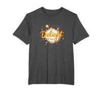 The Delight of Your Life: Sunny Positive Affirmation T-Shirt, Men's Big and Tall, Dark Heather Grey, 4X Tall