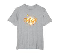The Delight of Your Life: Sunny Positive Affirmation T-Shirt, Men's Big and Tall, Heather Grey, 6X Tall