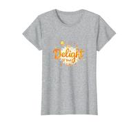 The Delight of Your Life: Sunny Positive Affirmation T-Shirt, Women, Heather Grey, S