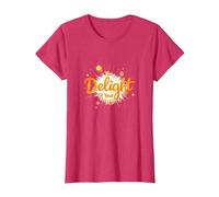 The Delight of Your Life: Sunny Positive Affirmation T-Shirt, Women, Red Heather, Small