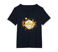 The Delight of Your Life: Sunny Positive Affirmation T-Shirt, Women's Plus, Black, 5X