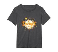 The Delight of Your Life: Sunny Positive Affirmation T-Shirt, Women's Plus, Dark Heather Grey, 1X
