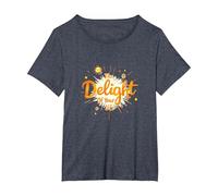 The Delight of Your Life: Sunny Positive Affirmation T-Shirt, Women's Plus, Heather Blue, 6X