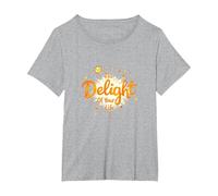 The Delight of Your Life: Sunny Positive Affirmation T-Shirt, Women's Plus, Heather Grey, 1X