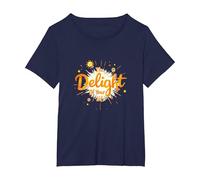 The Delight of Your Life: Sunny Positive Affirmation T-Shirt, Women's Plus, Navy, 1X
