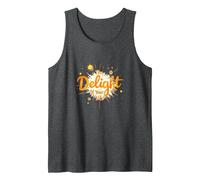 The Delight of Your Life: Sunny Positive Affirmation Tank Top, Men, Dark Heather Grey, XL