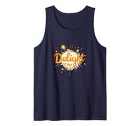 The Delight of Your Life: Sunny Positive Affirmation Tank Top, Men, Navy, S