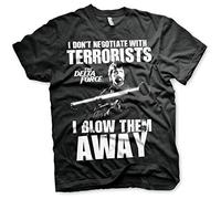 The Delta Force Officially Licensed Chuck Norris - I Blow Terrorists Away Mens T-Shirt (Black)