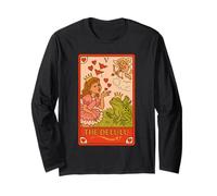The Delulu Tarot Princess Frog Red Flags Design Long Sleeve T-Shirt