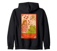 The Delulu Tarot Princess Frog Red Flags Design Zip Hoodie