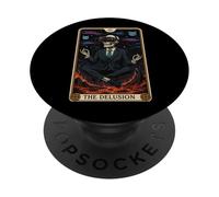 The Delusion Funny Tarot Card Sarcastic Skeleton PopSockets Adhesive PopGrip