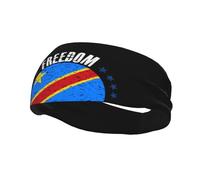 The Democratic Republic of The Congo Flag and Freedom Headbands Men Women Non Slip Wicking Sports Sweatband for Gym Basketball Yoga Hairbands
