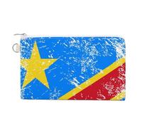 The Democratic Republic of The Congo Portable Canvas Coin Purse Fashion Pencil Case Travel Makeup Bag