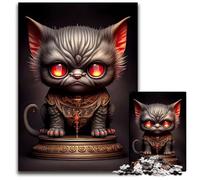 The Demon Cat Jigsaws 1000 Pieces for Adults Challenging Puzzles for Holidays Birthdays And Family Game Nights 1000 PCS(38x26cm)