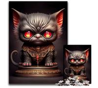 The Demon Cat Puzzles 1000 Pieces for Adults Wooden Jigsaw Puzzles for Travel Lovers Couples Challenging Toy 1000 PCS(75x50cm)