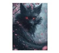 The Demon Kitsune Fox Classic Wooden Jigsaw Puzzle for Adults, 500 PCS