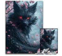 The Demon Kitsune Fox Jigsaws 1000 Pieces for Adults Paper Jigsaw Puzzles for Adults Gift for Men And Women Daily Special Occasion 1000 PCS(38x26cm)