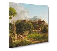 The Departure by Thomas Cole Canvas Print | Gallery Wrapped 30mm Frame Wall Art | 14x14 inches | Ready to Hang | Modern Picture | Living Room Bedroom Lounge Office