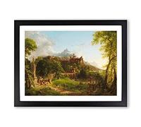 The Departure By Thomas Cole Classic Painting Framed Print | A2 Black Framed Wall Art | Ready to Hang | Classic Historical Picture | Living Room Bedroom Lounge Office