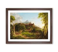 The Departure By Thomas Cole Classic Painting Framed Wall Art Print, Ready to Hang Picture for Living Room Bedroom Home Office Décor, Walnut A3 (46 x 34 cm)