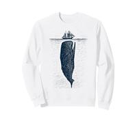The Depth Below - Whale and Ship, Ocean, Marine, Nautical Sweatshirt