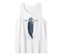 The Depth Below - Whale and Ship, Ocean, Marine, Nautical Tank Top