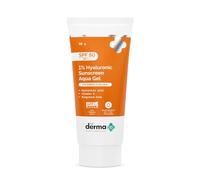 The Derma Co 1% Hyaluronic Sunscreen Aqua Gel SPF 50 - Lightweight Hydrating Facial Sunscreen with No White Cast - Broad Spectrum Sun Protection - Non-Greasy Formula - 80 g