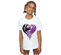 (9-11 Years, White) Disney Girls The Descendants Dragon Heart Cotton T-Shirt