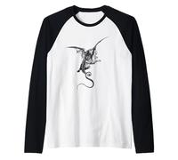 The Descent on The Monster by Gustave Dore Raglan Baseball Tee