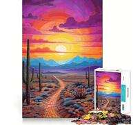 The Desert Road Jigsaws 1000 Pieces for Adults Brain Challenge Toy Peaceful Time Clear Cut Art Collectible (50x75cm)