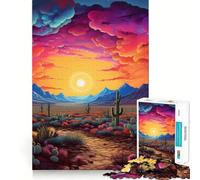 The Desert Sky Jigsaw Puzzles 1000 Pieces for Adults Memory Boost Warm Time Image Assembly Fine Art Piece (38x52cm)