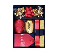 The Design Group Tom Smith Gift Wrap Accessory Pack In Red & Gold