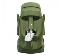 The Design of This Tissue Box is Inspired by The Moai Statue On Easter Island. Combining The Three Functions of A Tissue Box, A Headphone Holder and A Sunglasses Holder (Green)