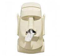 The Design of This Tissue Box is Inspired by The Moai Statue On Easter Island. Combining The Three Functions of A Tissue Box, A Headphone Holder and A Sunglasses Holder (Whtie)
