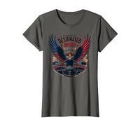 The Designated Driver of Old Glory T-Shirt, Women, Asphalt Grey, X-Large