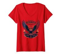 The Designated Driver of Old Glory V-Neck T-Shirt, Women, Red, XL