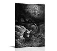 The Destruction of Leviathan by Gustave Dore Poster Decorative Painting Print Picture Canvas Wall Art Bedroom Office Living Room Decoration 16x24inch(40x60cm)