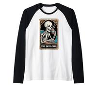 The Developer Tarot Card Programmer Tech Software Engineer Raglan Baseball Tee