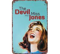 The Devil and Miss Jones Vintage Tin Sign Wall Art Decor - Retro Sign for Home Patio Decor Gifts Movie Poster - 8x12 Inch