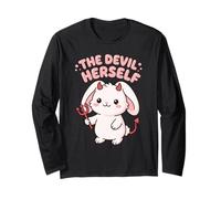 The Devil Herself Retro Occult Women Dark Feminine Long Sleeve T-Shirt