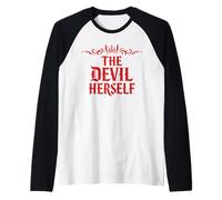 The Devil Herself Retro Occult Women Dark Feminine Raglan Baseball Tee