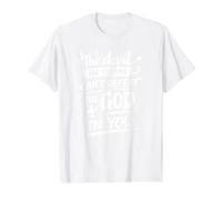 The Devil in Them Can't Defeat The God in You, Christian Value Graphic T-Shirt, Men, White, S