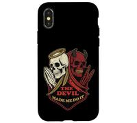 The Devil Made Me Do It Angel l Skull Retro praying Case for iPhone X/XS