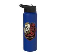 The Devil Made Me Do It Skull Angel Demon Duality Stainless Steel Insulated Water Bottle