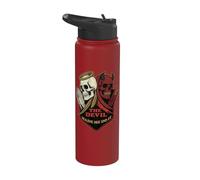 The Devil Made Me Do It Skull Angel Demon Duality Stainless Steel Insulated Water Bottle
